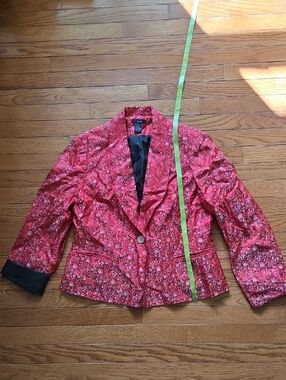 Apt. 9 Red Floral Single-Button Blazer